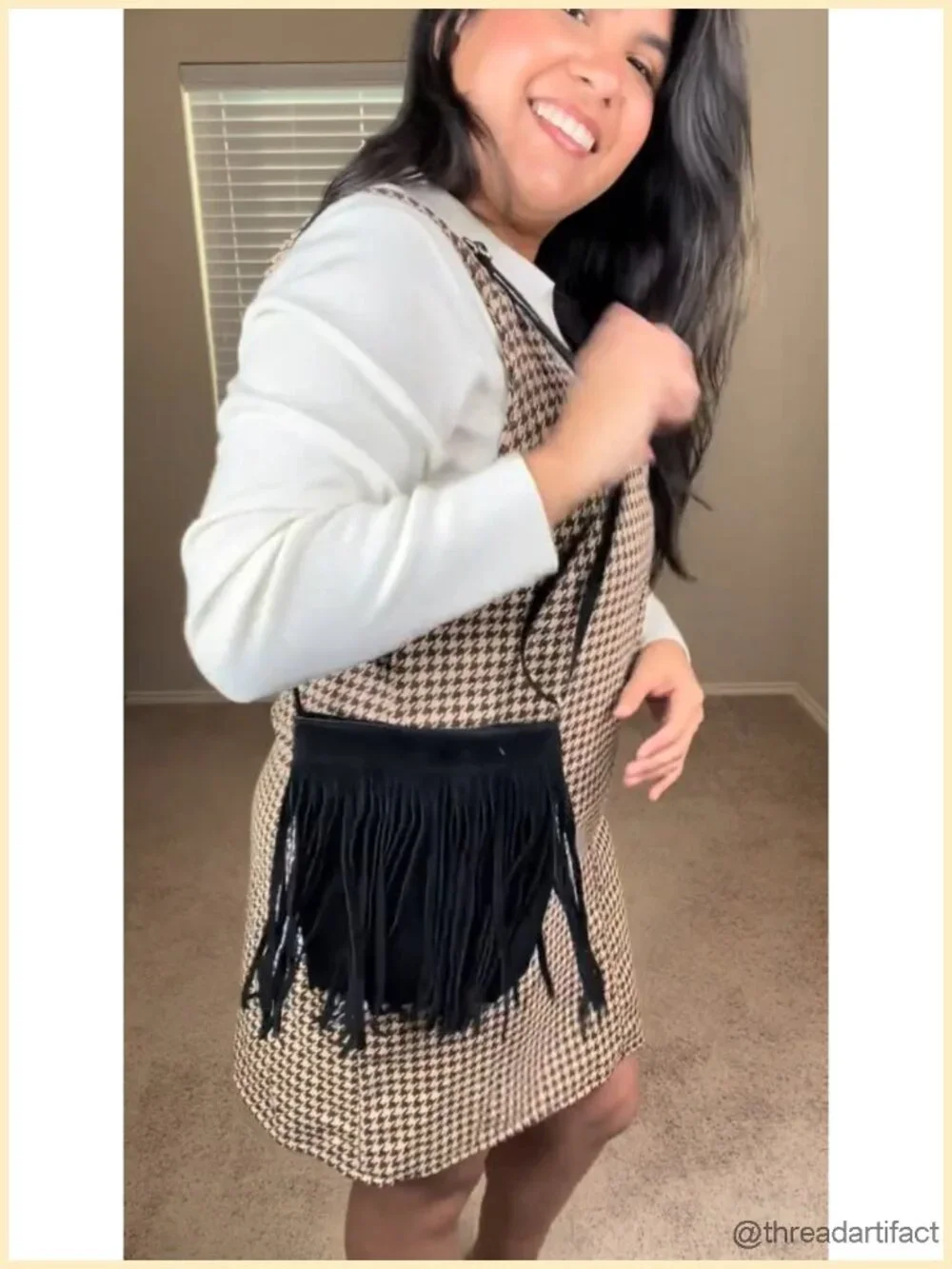 Fringe Crossbody Bag with Tassels Adjustable Strap Hippie Purse